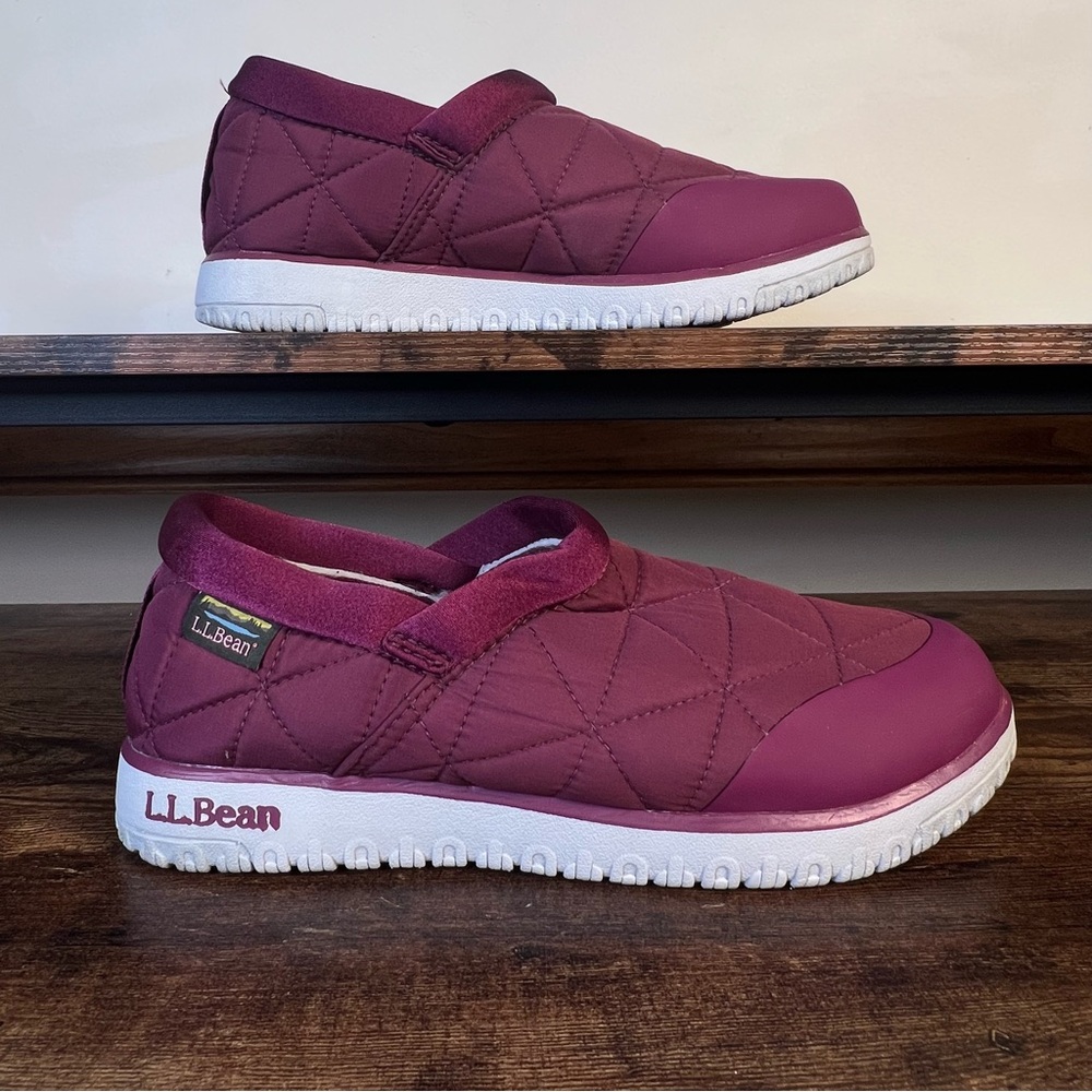 LL Bean Sneakers Quilted Slip On Casual Purple Shoes Kathie Lee Women's 9